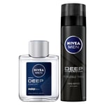 NIVEA MEN Erkek Deep Dimension Tıraş Seti, Tıraş Köpüğü 200ml ve Tıraş Sonrası Losyon 100ml, Kaygan Tıraş