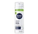 NIVEA MEN Erkek Hassas Tıraş Köpüğü 200 ml, Hassas Ciltlere Özel Hızlı Koruma, Yanma Karşıtı, Alkolsüz Formül