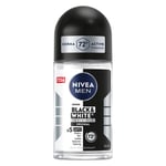 NIVEA MEN Erkek Roll On Deodorant Black&White Invisible Original 50 ml,72 Saat Anti-perspirant Terleme ve Ter Kokusuna Karşı Koruma,Giysilerde Leke Karşıtı,Erkeksi Koku,Etil Alkol İçermez