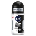 NIVEA MEN Erkek Roll On Deodorant Black&White Invisible Original 50 ml,72 Saat Anti-perspirant Terleme ve Ter Kokusuna Karşı Koruma,Giysilerde Leke Karşıtı,Erkeksi Koku,Etil Alkol İçermez
