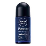 NIVEA MEN Erkek Roll on Deodorant Deep Dimension 50 ml,72 Saat Ter ve Ter Kokusuna Karşı Koruma,Maskülen Ferah Koku,Aktif Karbon,Yapışkan His Bırakmaz