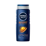 NIVEA MEN Erkek Sports Duş Jeli, 500 ml, 3ü 1 Arada Kullanım, Vücut, Yüz ve Saç, 24 Saat Ferahlık, Enerji Veren Koku - Seçenekler: 500 Ml, 500 Ml (2 paketi)