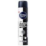 NIVEA MEN Erkek Sprey Deodorant Black&White Invisible Original 200 ml, 72 Saat Anti-perspirant Ter Koruması,Ekonomik Boy