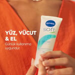 NIVEA Soft Krem 75 ml, Nemlendirici Bakım Kremi, Yüz, Vücut, El, Jojoba Yağı ve E Vitamini ile Cilt Bakımı, Anında Emilen Hafif Formül, Tüm Ciltler için