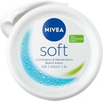 NIVEA Soft Nemlendirici Bakım Kremi 300 ml, 48 Saat Nemlendirme, Jojba Yağı,E Vitamini, Yüz,El,Vücut İçin,Paraben İçermez