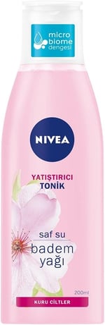 NIVEA Yatıştırıcı Kuru Ciltler, Yüz Temizleme, Saf Su ve Badem Yağı Tonik (200 ml)