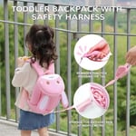 NOHOO Toddler Sırt Çantası Tasma, Mini Sevimli Karikatür Hayvan, Erkek Bebek Kız 3~6 Yaş için Su Geçirmez Seyahat Kitap Çantası, Pembe Tavşan, 3d Karikatür