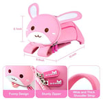 NOHOO Toddler Sırt Çantası Tasma, Mini Sevimli Karikatür Hayvan, Erkek Bebek Kız 3~6 Yaş için Su Geçirmez Seyahat Kitap Çantası, Pembe Tavşan, 3d Karikatür