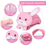 NOHOO Toddler Sırt Çantası Tasma, Mini Sevimli Karikatür Hayvan, Erkek Bebek Kız 3~6 Yaş için Su Geçirmez Seyahat Kitap Çantası, Pembe Tavşan, 3d Karikatür