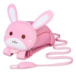 NOHOO Toddler Sırt Çantası Tasma, Mini Sevimli Karikatür Hayvan, Erkek Bebek Kız 3~6 Yaş için Su Geçirmez Seyahat Kitap Çantası, Pembe Tavşan, 3d Karikatür