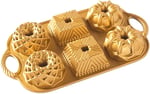 Nordic Ware Backform Geo Bundtlette Alüminyum Altın, 27,9 cm x 17,8 cm, NW 91277