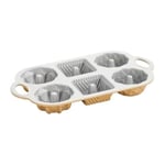 Nordic Ware Backform Geo Bundtlette Alüminyum Altın, 27,9 cm x 17,8 cm, NW 91277