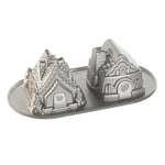 Nordic Ware Düet tavası zencefilli kurabiye evi, alüminyum, gümüş, 5 kap