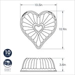 Nordic Ware, Nordicware 55548 Kek Kalıbı, Kalpli Çelenk, Alüminyum Döküm, Hacim: 2.5lt, 55548Amz, Gümüş
