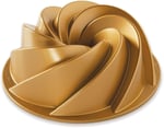 NordicWare Nordic Ware Bundt Cake Pan with Filigree Notches, Aluminium, gold, 22cm x 22cm x 10cm