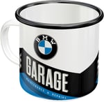 Nostalgic-Art Retro emaye fincan, 360 ml, orijinal lisanslı ürün (OLP), BMW – Garaj – BMW aksesuar hayranları için hediye fikri, kamp kupası, vintage tasarım