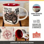 Nostalgic-Art Retro kahve kupası, 330 ml, Route 66 Bike Map – ABD hayranları için hediye fikri, seramik fincan, vintage tasarım | Kahve için seramik kupa, vintage tasarım, ABD hayranları için hediye f