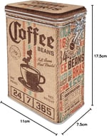 Nostalgic-Art Retro kahve kutusu, 1,3 l, kahve tutkunları için hediye fikri, aroma kapaklı sac kutu, vintage tasarım | Aroma kapaklı sac kutu, vintage tasarım, kahve dekorasyonu, kahve hayranları için