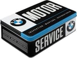 Nostalgic-Art Retro saklama kabı düz, 2,5 l, BMW – Servis – BMW aksesuar hayranları için hediye fikri, kapaklı sac kutu, vintage tasarım