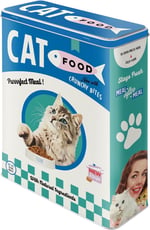 Nostalgic-Art Retro Saklama Kabı XL, 4 l, Cat Food – Kedi Sahipleri için Hediye Fikri, Kuru Gıda Saklama Kutusu, Vintage Tasarım