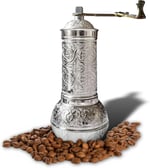 Nostaljik Osmanlı Kahve Değirmeni, Baharat Değirmeni Topuz Hazneli (Gümüş)