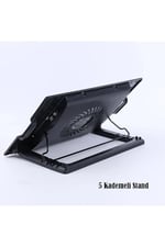 Notebook Soğutucu Fan Laptop Stand Yükseklik Ayarlı 9/17 İnç Uyumlu Laptop Soğutucu Gaming Fan Siyah