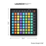 Novation Launchpad Mini MK3, Taşınabilir MIDI 64-Pad, Ableton Live ve Logic Pro Performansları için USB Izgara Denetleyicisi, Siyah