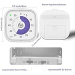 NPO NPT31B Mutfak,Ders,Yemek için 60dk Analog Alarm Zamanlayıcı,Pomodoro Öğrenci Motivasyon Saati
