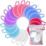 NUGILLA | 18 Paket Yeniden Kullanılabilir Makyaj Temizleyici Pedler Yıkanabilir Çamaşır Torbası ile | Mikrofiber Temizleyici Yüz Yuvarlakları Mendil Gözler/Dudaklar Kadınlar Erkekler için Temiz | Çevr