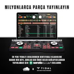 Numark DJ2GO2 Touch – Yolculuk için mini DJ kontrol cihazı – 2 panelli USB DJ konsolu, ses arayüzü ve kapasiteli Jogwheels, 4 Pad modu; yazılım dahil