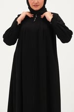 NURSEL KOLU NERVÜRLÜ PİLİSELİ MEDİNE İPEĞİ KADIN FERACE
