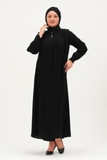 NURSEL KOLU NERVÜRLÜ PİLİSELİ MEDİNE İPEĞİ KADIN FERACE