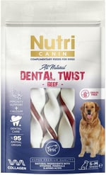 Nutri Canin Dental Twist Sığır Etli Köpek Ödülü S-M 80 Gr