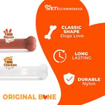 Nylabone 982904 Dura Power Chew, kemik şeklinde, pastırma ve tavuk aromalı ikili paket, büyük köpekler için (23 kg'a kadar), L - Seçenekler: M - (bis 16 kg), L - (bis 23 kg)
