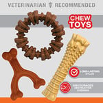 Nylabone Power Chew Toys Müşteri Favorileri Paketi - Agresif Çiğneme için Köpek Oyuncakları, Büyük Köpekler için 3 Şekil ve Tatta Yıkılmaz Köpek Oyuncakları - Lezzet Karışık, Büyük/Dev (3 Sayı)