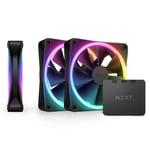 NZXT F120 RGB Duo Üçlü Paket - RGB Kontrolörlü 3 x 120 mm Çift Taraflı RGB Fanlar - 20 Ayrı Adreslenebilir LED - Dengeli Hava Akışı ve Statik Basınç - Akışkan Dinamik Rulman - PWM - Siyah