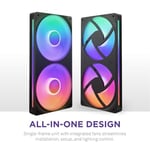 NZXT F240 RGB Çekirdek - 2 x 120mm RGB Fanlı 240mm Tek Çerçeve Fan Ünitesi - Hız ve Aydınlatma Kontrolü - Yüksek Statik Basınç ve  - Seçenekler: 240mm Schwarz, 240mm Weiß, 280mm, Beyaz RGB Çekirdek...
