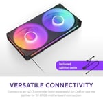 NZXT F240 RGB Çekirdek - 2 x 120mm RGB Fanlı 240mm Tek Çerçeve Fan Ünitesi - Hız ve Aydınlatma Kontrolü - Yüksek Statik Basınç ve  - Seçenekler: 240mm Schwarz, 240mm Weiß, 280mm, Beyaz RGB Çekirdek...