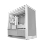 NZXT H3 Flow Micro-ATX PC Kasası, Optimize Edilmiş Hava Akışı, 1x 120mm Arka Fan Dahil, Tam Boyutlu GPU Desteği, 280mm Ön ve 240mm Üst Radyatör, Back-Connect Anakart Uyumluluğu, Beyaz