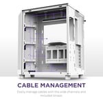 NZXT H6 Flow Orta Kule ATX PC Kasası, Kompakt Çift Odacıklı Tasarım, Panoramik Temperli Cam, Yüksek Hava Akışı, 3x 120mm Fan Dahil, Kablo Yönetimi, Beyaz