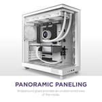 NZXT H6 Flow Orta Kule ATX PC Kasası, Kompakt Çift Odacıklı Tasarım, Panoramik Temperli Cam, Yüksek Hava Akışı, 3x 120mm Fan Dahil, Kablo Yönetimi, Beyaz