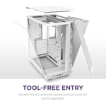 NZXT H6 Flow Orta Kule ATX PC Kasası, Kompakt Çift Odacıklı Tasarım, Panoramik Temperli Cam, Yüksek Hava Akışı, 3x 120mm Fan Dahil, Kablo Yönetimi, Beyaz