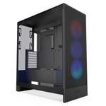 NZXT H7 Flow RGB | fanlı orta kule ATX hava akışı muhafazası | doğrudan GPU soğutma için zeminde fan destekler | 360 mm tek çerçeveli fan | kablo yönetimi | siyah
