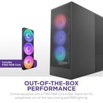 NZXT H7 Flow RGB | fanlı orta kule ATX hava akışı muhafazası | doğrudan GPU soğutma için zeminde fan destekler | 360 mm tek çerçeveli fan | kablo yönetimi | siyah