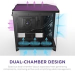 NZXT H9 Flow 2025 Orta Kule ATX PC Kasası, Büyük Çift Odacıklı Tasarım, 3x 140mm + 1x 120mm Fan Dahil, 420mm Radyatör Desteği, Temperli Cam, - Seçenekler: Non RGB Fans, RGB Fans, H9 Akış RGB (2025)...
