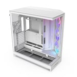 NZXT H9 Flow RGB (2025) – Büyük Çift Bölmeli ATX Mid-Tower Airflow Bilgisayar Kasası – 1 x 420 mm RGB Fan Birimi ve 1 x 120 mm Fan – 420 mm Radyatör Desteği – Sertleştirilmiş Cam – Beyaz | Önceden kur