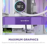 NZXT H9 Flow RGB (2025) – Büyük Çift Bölmeli ATX Mid-Tower Airflow Bilgisayar Kasası – 1 x 420 mm RGB Fan Birimi ve 1 x 120 mm Fan – 420 mm Radyatör Desteği – Sertleştirilmiş Cam – Beyaz | Önceden kur