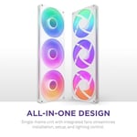 NZXT RGB F420RGB 420MM Kasa Fanı RGB Aydınlatmalı Beyaz | Bir kabloda üç adet 140mm RGB fanlı 420mm tek çerçeveli ünite. CAM ile kontrol edilen hız ve aydınlatma.