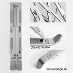 OBEV Taşınabilir Laptop Stant Bilgisayar Stant Notebook Stant Tüm Laptoplarla Uyumlu Bilgisayar Standı Taşınabilir Metal Kaymaz Stant Dizüstü Bilgisayar Stantları Stantı