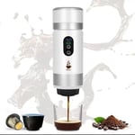 Obıess Taşınabilir Espresso Kahve Makinesi Beyaz Şarjlı Kapsül ve Öğütülmüş Kahve ile Uyumlu V3